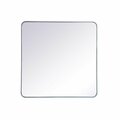 Living District 36 x 36 in. Soft Corner Metal Rectangular Mirror, Silver MR803636S